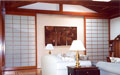 Shoji screens built in Cherry wood as bedroom doors for the guest house.